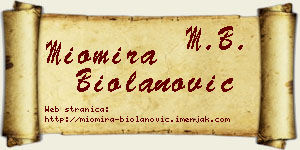 Miomira Biolanović vizit kartica
